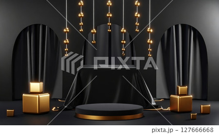 Luxury podium antique church interior 127666668