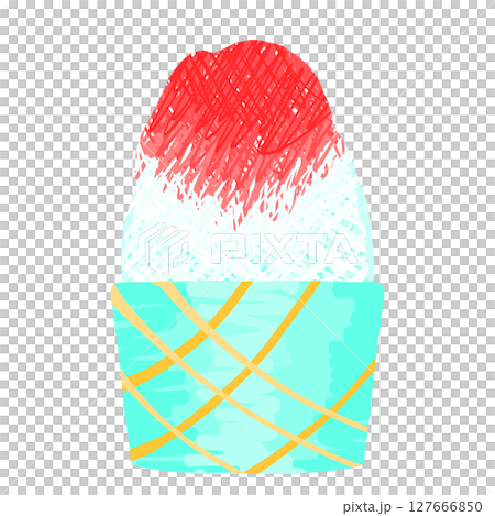 いちご味のかき氷 127666850