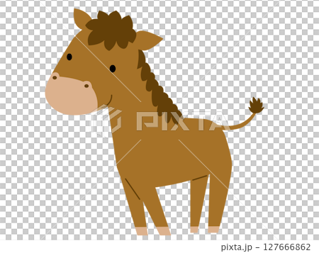 可愛的馬圖 127666862