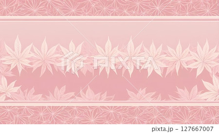 麻の葉装飾文様桜色のフレーム素材|落ち着いた和風デザイン 麻の葉装飾文様桜色のフレーム素材|落ち着いた和風デザイン 127667007