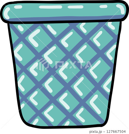 Hand drawn Bathroom elements doodle, Colorful Laundry basket Hand drawn Bathroom elements doodle, Colorful Laundry basket 127667504