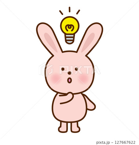 ひらめいたうさぎのかわいいイラスト 127667622