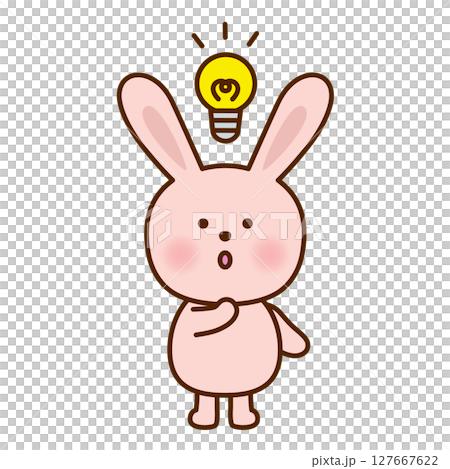 ひらめいたうさぎのかわいいイラスト 127667622