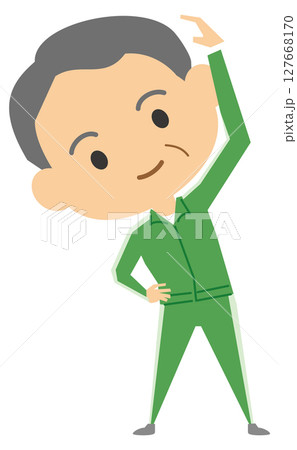 準備運動をしているおじいさんのイメージイラスト 127668170