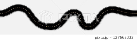 Seamless asphalt top view road race track or highway types isolated on white backdrop in flat vector Seamless asphalt top view road race track or highway types isolated on white backdrop in flat vector 127668332