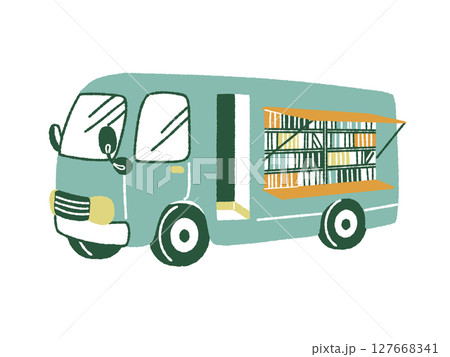 移動図書館車-4色 127668341