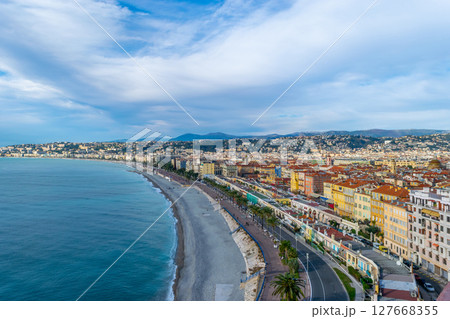 Panoramic view of Nice city in France 127668355