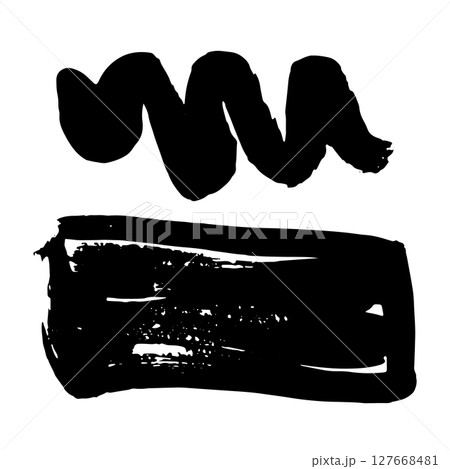 Black Brush strokes isolated on white background. Dry Brush Strokes and Scratches Retro Grunge Background. Vector brush stroke texture. Black ink, paint splatter. Black Brush strokes isolated on white background. Dry Brush Strokes and Scratches Retro Grunge Background. Vector brush stroke texture. Black ink, paint splatter. 127668481