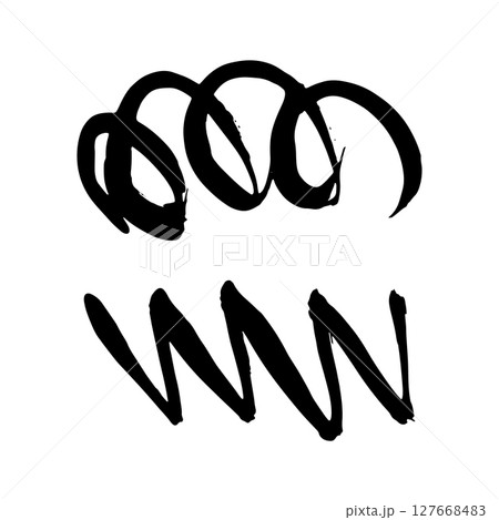 Black Brush strokes isolated on white background. Dry Brush Strokes and Scratches Retro Grunge Background. Vector brush stroke texture. Black ink, paint splatter. 127668483