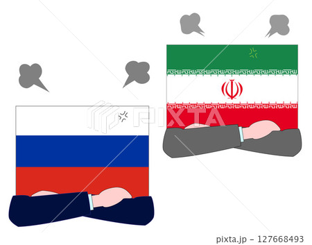 ロシアとイランとの外交の状態を表しているイラスト素材。 127668493