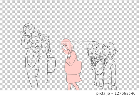 Illustration of a young woman having trouble 127668540