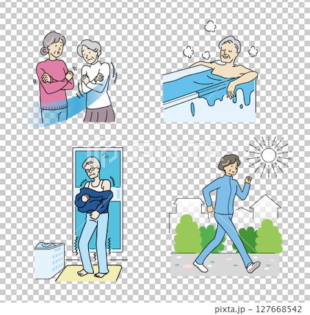 寒暖差の注意イラスト 127668542