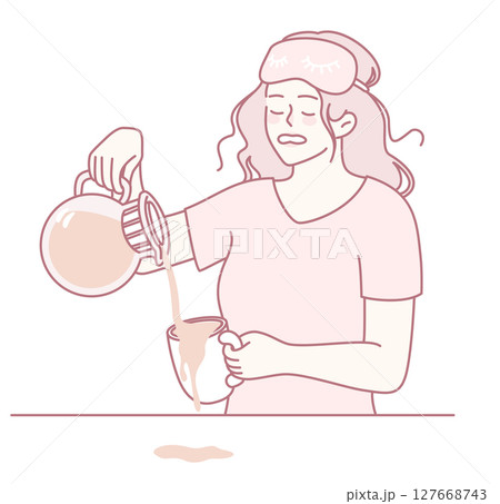 A Morning Coffee Spill Navigating the Daily Struggles of a Sleepy Start to the Day A Morning Coffee Spill Navigating the Daily Struggles of a Sleepy Start to the Day 127668743