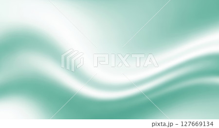 ミントグリーンの波状グラデーション背景 127669134