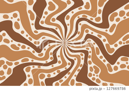 Caramel and chocolate pattern background. Swirl peanut butter. Creamy milk wavy syrup. Abstract groovy spiral stripes of sweet with retro deign. Vector Caramel and chocolate pattern background. Swirl peanut butter. Creamy milk wavy syrup. Abstract groovy spiral stripes of sweet with retro deign. Vector 127669786