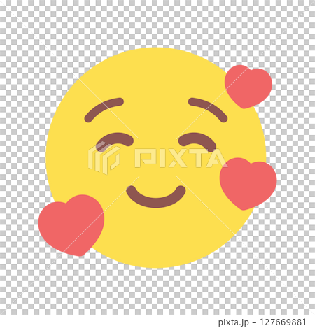 ハートとニコニコ笑顔の絵文字 - ありがとう・好き・いいね・嬉しいなどポジティブな感情のイメージ素材 ハートとニコニコ笑顔の絵文字 - ありがとう・好き・いいね・嬉しいなどポジティブな感情のイメージ素材 127669881
