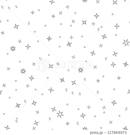 Vector seamless pattern hand drawn stars covering white surface, suitable for gift wrap, wallpaper, scrapbook design, textile prints, web graphics Vector seamless pattern hand drawn stars covering white surface, suitable for gift wrap, wallpaper, scrapbook design, textile prints, web graphics 127669973