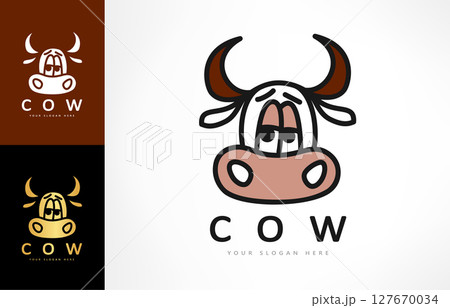 Cow logo vector. Animal design 127670034
