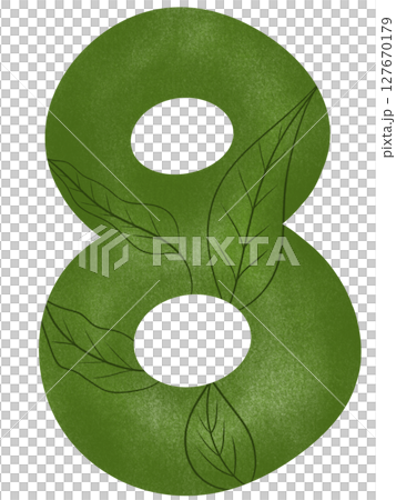 Drawing green number from zero to nine in leave pattern Drawing green number from zero to nine in leave pattern 127670179