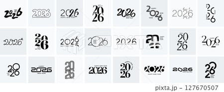 2026 number set, New Year text logo vector design collection 127670507