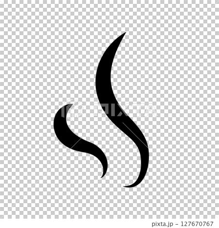 ゆらゆらと揺れる湯気・蒸気のイラスト。暖かい料理の熱や匂い、香りの漫画エフェクトアイコン。炎の揺らぎ ゆらゆらと揺れる湯気・蒸気のイラスト。暖かい料理の熱や匂い、香りの漫画エフェクトアイコン。炎の揺らぎ 127670767