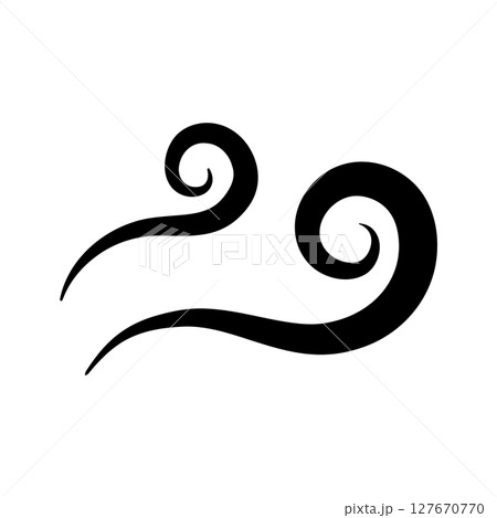 ゆらゆらと揺れる湯気・蒸気のイラスト。暖かい料理の熱や匂い、香りの漫画エフェクトアイコン。炎の揺らぎ ゆらゆらと揺れる湯気・蒸気のイラスト。暖かい料理の熱や匂い、香りの漫画エフェクトアイコン。炎の揺らぎ 127670770