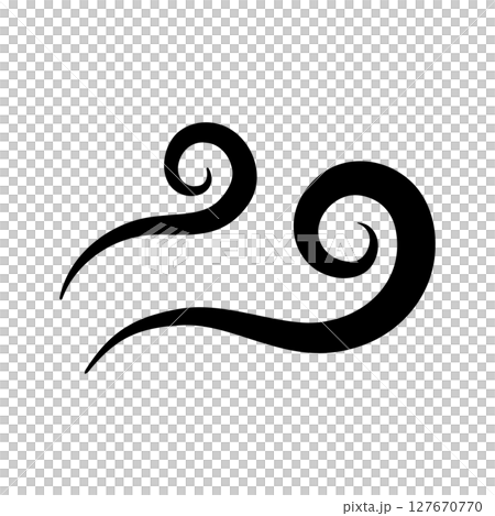 ゆらゆらと揺れる湯気・蒸気のイラスト。暖かい料理の熱や匂い、香りの漫画エフェクトアイコン。炎の揺らぎ ゆらゆらと揺れる湯気・蒸気のイラスト。暖かい料理の熱や匂い、香りの漫画エフェクトアイコン。炎の揺らぎ 127670770