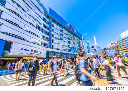 日本の東京都市景観6月22日。 池袋駅東口などを望む 日本の東京都市景観6月22日。 池袋駅東口などを望む 127671135