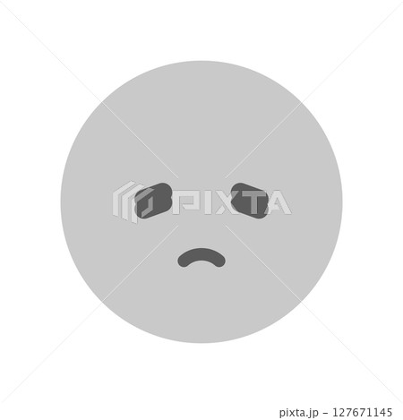 元気のない悲しそうな顔の絵文字 -がっかり･しょんぼりした表情のネガティブな感情のイメージ素材 127671145