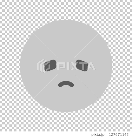 元気のない悲しそうな顔の絵文字 -がっかり･しょんぼりした表情のネガティブな感情のイメージ素材 127671145