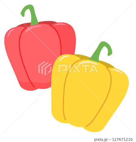 パプリカ　夏野菜　ベクターイラスト 127671210