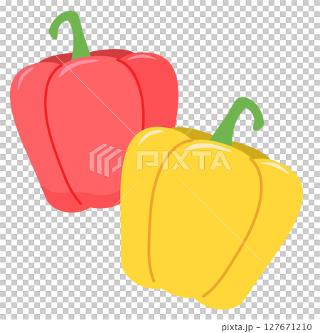 パプリカ　夏野菜　ベクターイラスト 127671210
