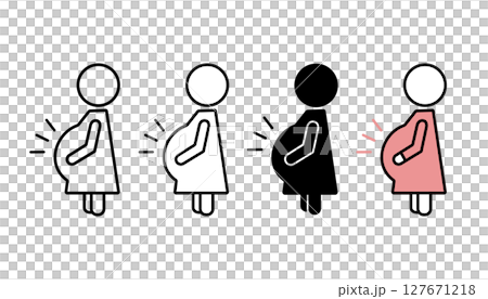 様々な妊婦のアイコンセット 127671218