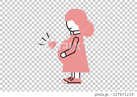Illustration of a relaxed pregnant woman Illustration of a relaxed pregnant woman 127671219