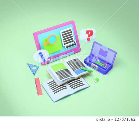 学習タブレットのイラスト 127671362