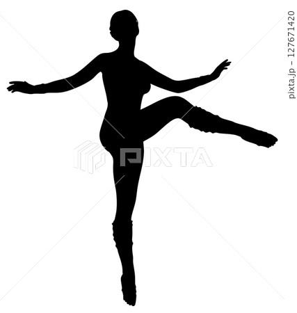 Silhouette of dancing woman 127671420