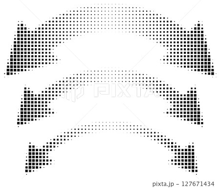 Square halftone double arrows set in different sizes 127671434
