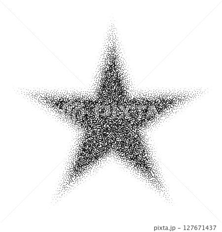 Star made of black stipple dotsのイラスト素材 [127671437] - PIXTA