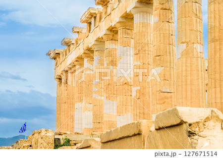 Parthenon in blue sky background 127671514