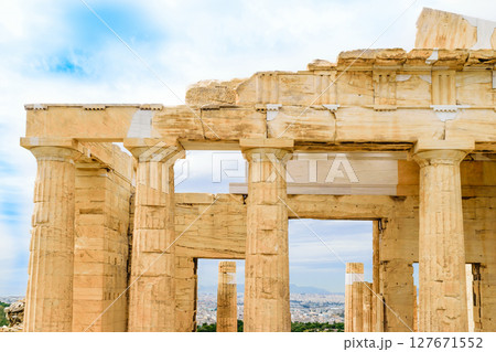 Propylaea monumental gateways to Acropolis in Athens Propylaea monumental gateways to Acropolis in Athens 127671552