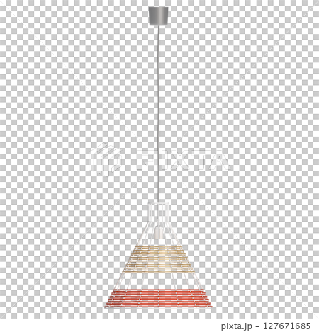chandelier on the ceiling isolated on transparent background, hanging lamp, pendant light, 3D illustration, cg render 127671685