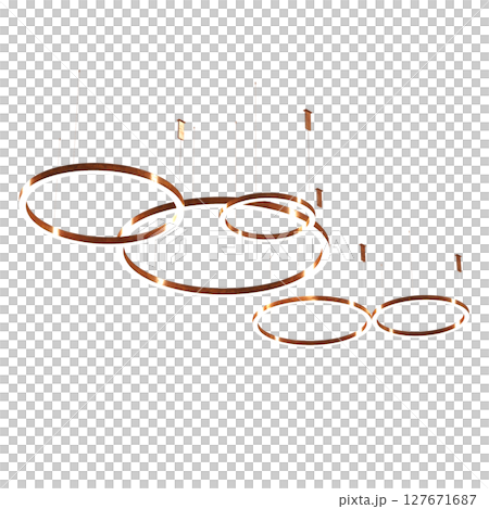 chandelier on the ceiling isolated on transparent background, hanging lamp, pendant light, 3D illustration, cg render 127671687