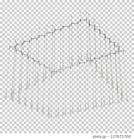 chandelier on the ceiling isolated on transparent background, hanging lamp, pendant light, 3D illustration, cg render 127671708