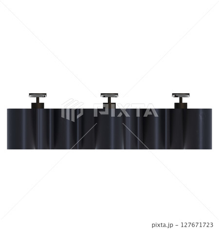 chandelier on the ceiling isolated on transparent background, hanging lamp, pendant light, 3D illustration, cg render 127671723