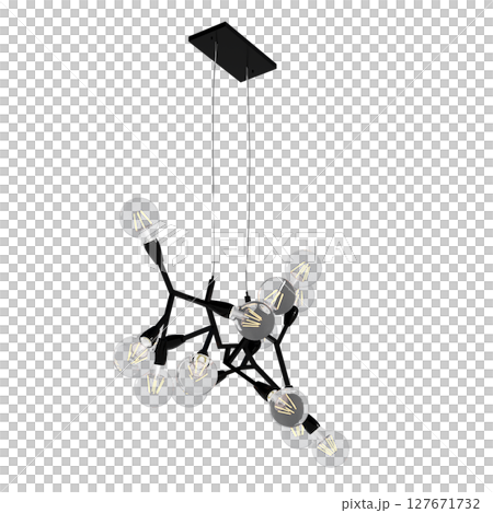 chandelier on the ceiling isolated on transparent background, hanging lamp, pendant light, 3D illustration, cg render chandelier on the ceiling isolated on transparent background, hanging lamp, pendant light, 3D illustration, cg render 127671732