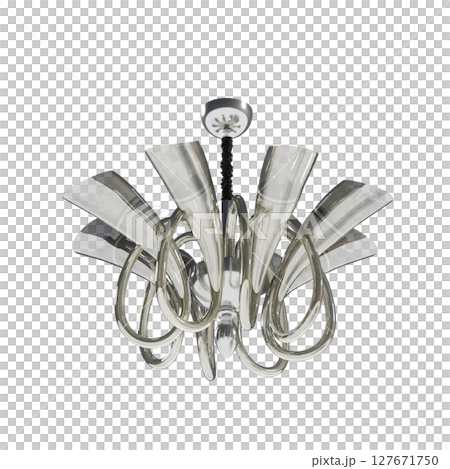 chandelier on the ceiling isolated on transparent background, hanging lamp, pendant light, 3D illustration, cg render chandelier on the ceiling isolated on transparent background, hanging lamp, pendant light, 3D illustration, cg render 127671750