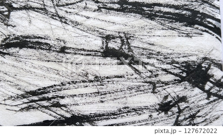 墨絵の筆跡ドローイング、和紙のテクスチャ背景素材、毛筆アートドローイング、和紙素材バナー 127672022