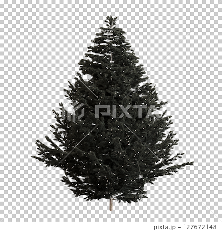 Christmas tree with decorations, isolate on a transparent background, 3d illustration, cg render 127672148