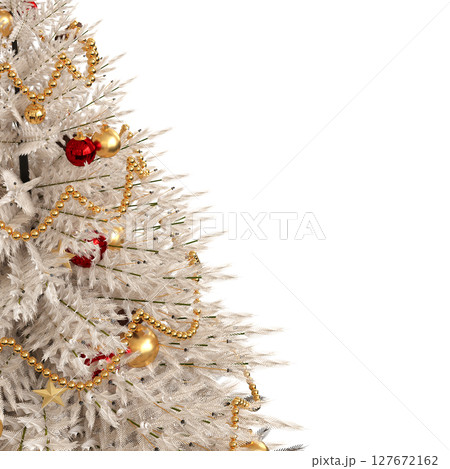 Christmas tree with decorations, isolate on a transparent background, 3d illustration, cg render Christmas tree with decorations, isolate on a transparent background, 3d illustration, cg render 127672162