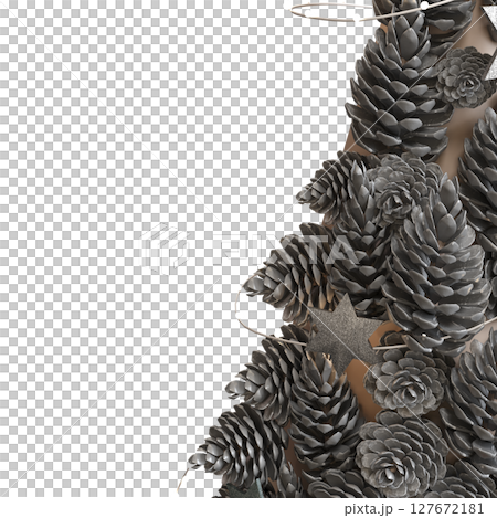 Christmas tree with decorations, isolate on a transparent background, 3d illustration, cg render Christmas tree with decorations, isolate on a transparent background, 3d illustration, cg render 127672181